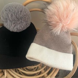 Anthropologie Toques with removable Pom Poms